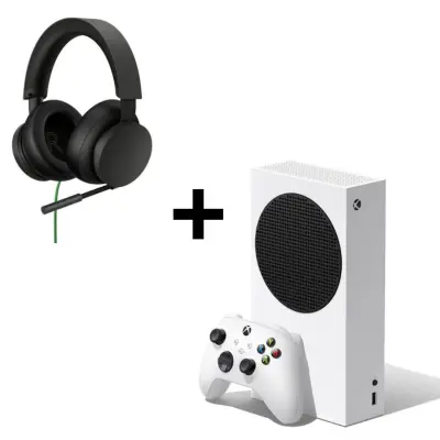 XBOX SERIES S igralna konzola + MICROSOFT SLUŠALKE 8LI-00002 ČRNE