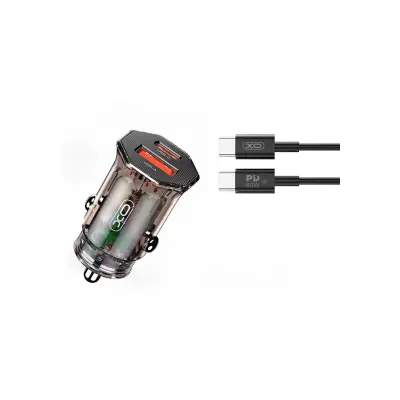 Polnilec za avto XO CC50 QC, PD + USB-C kabel