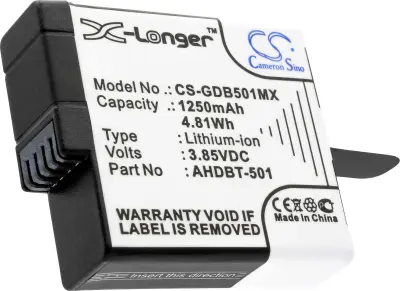 CS Cameron Sino GDB501MX akumulatorska kamera  Nadomešča originalno baterijo (kamera) 3661169\, AABAT-001\, AHDBT-501 3.85 V 1250 mAh