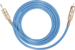 cinch / klinker avdio priključni kabel [1x moški cinch konektor - 1x 3\,5 mm banana moški konektor] 5.00 m modra pozlačeni konektorji Oehlbach NF 113