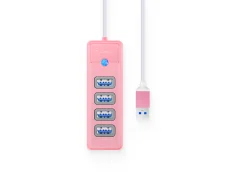ORICO USB hub s 4 vhodi, USB 3.0, 0.15m, (roza)  USB razdelilec