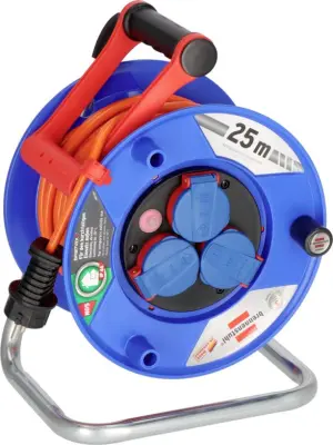 Brennenstuhl 1218740 kabelski boben 25 m oranžna varnostni moški konektor