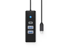 Orico Hub adapter USB-C na 2x USB 3.0 + USB-C, 5 Gbps, 0,15 m (črn)