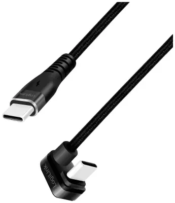 Kabel USB 2.0 Type-C\, C/M 180° na USB-C/M\, aluminij\, črn\, 1 m LogiLink USB kabel USB 2.0 USB-C® vtič 1.00 m črna  CU0190