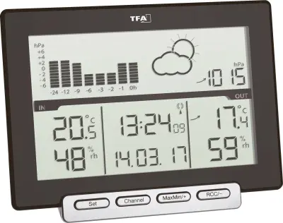 TFA Dostmann Meteo Sens 35.1139.01 digitalna brezžična vremenska postaja Napoved za 12 do 24 ur Maks. število senzorjev 3