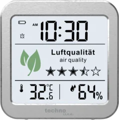 WL1020 Nadzor kakovosti zraka za spremljanje kakovosti zraka\, prikaz temperature\, prikaz vlažnosti\, alarm v primeru slabe kakovosti zraka Techno Line  WL1020 indikator co2/co2 merilnik