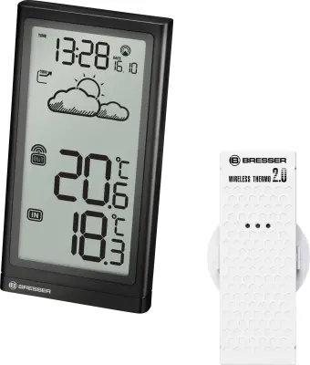 Bresser Optik Meteo Temp 7004200 digitalna brezžična vremenska postaja Napoved za 12 do 24 ur Maks. število senzorjev 1 kos