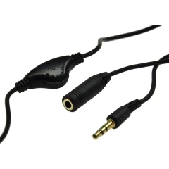 Podaljšek za slušalke z nadzorom glasnosti 3,5 mm stereo jack 1 m