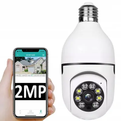 WIFI IP Brezžična 2MPX LED nadzorna kamera vrtljiva E27 navoj HotSpot