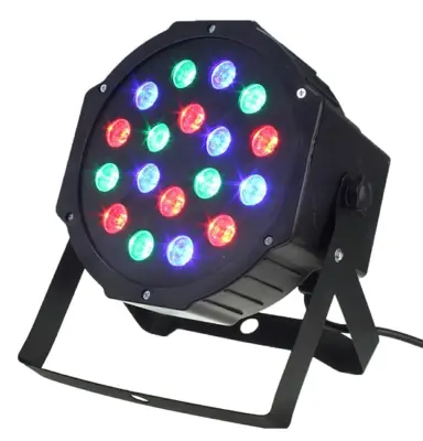 Disko PAR LCD 18 RGB LED reflektor DMX in delovanje na zvok 18W