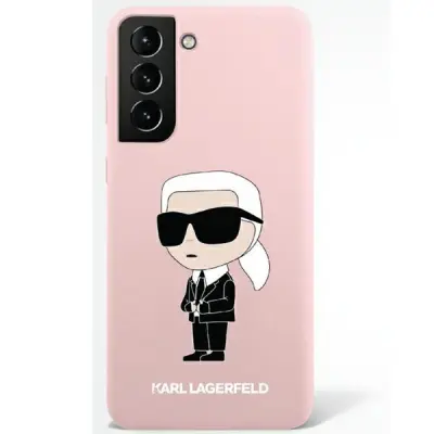 Ovitek Karl Lagerfeld za Samsung Galaxy S23 Ultra – Pink Silicone Ikonik