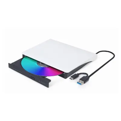 Zunanji DVD zapisovalnik USB-C + A DVD-USB-03-BW, bel
