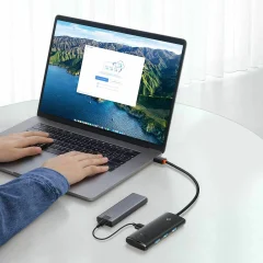 Baseus Hub USB TipC 4xA 1xC 0.25m črn WKQX030301