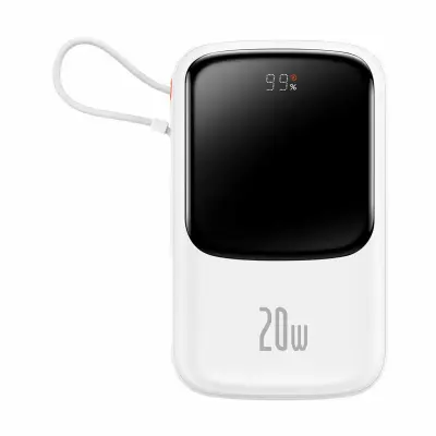 Baseus prenosna baterija 10.000mAh 20W PowerBank Lightning bela PPQD060002