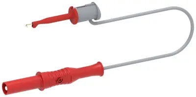 Preskusni kabel s preskusno sponko za kavelj SMD na varnostni bananasti vtič Ø4 mm, dolžine 10 cm, črn Electro PJP 6035-PRO-M10-CD1-R merilni vod 10 c