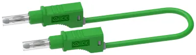 Preskusni kabel z bananastim vtičem, ki ga je mogoče naložiti na enega, + izvlečni tulec, PVC 2,5 mm², 1,0 m, zelen Electro PJP 2217/600V-CD1-100V mer