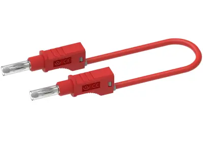 Preizkusni kabel z bananastim vtičem, ki ga je mogoče naložiti na enega, + izvlečni tulec, PVC 2,5 mm², 1,0 m, rdeč Electro PJP 2217/600V-CD1-100R mer
