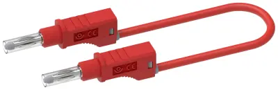 Preskusni kabel z bananastim vtičem, ki ga je mogoče naložiti na enega, + izvlečni tulec, PVC 2,5 mm², 50 cm, rdeč Electro PJP 2217/600V-CD1-50R meril