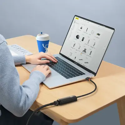 Baseus pretvornik USB 3.1 TipC-Mrežni UTP črn WKQX000201