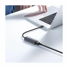 Baseus pretvornik USB 3.1 TipC-Mrežni UTP GI siv WKQX000213