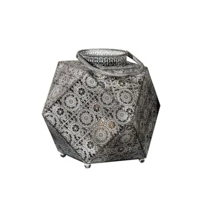 Laterna-svetilka za svečo kovinska 27x27xh23cm