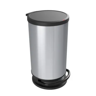 Koš za smeti s pedalko Paso 30l / 35,7x30,2x59,2cm / srebrna, črna / pvc
