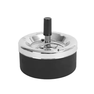 Pepelnik s pokrovom na pritisk 11xh10cm / okrogel / nox