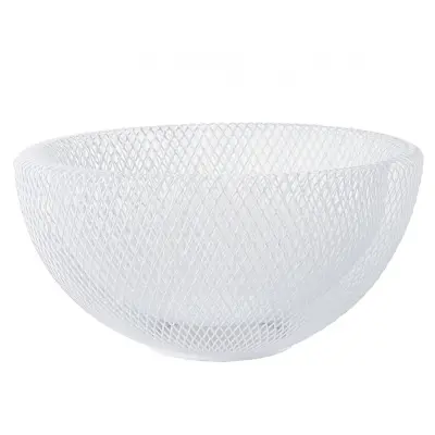 Skleda za sadje iz dvojne žice 29,5xh15cm / bela / kovina