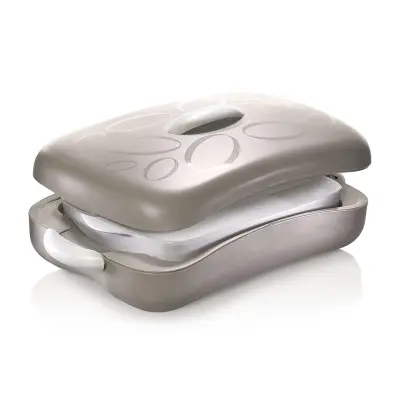 Termo posoda s pekačem Enjoy pravokotna 2,5l 45x25xh13cm / pravokotna / krem / plastika, porcelan