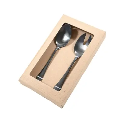 Set servirni pribor / 2 kos / mat črn / inox