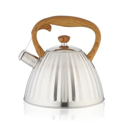 Čajnik z ročajem v imitaciji lesa  3l / indukcija / inox, pvc