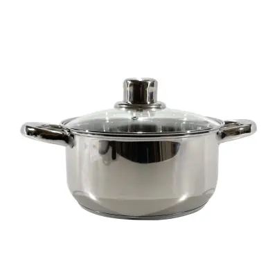 Steel kozica s steklenim pokrovom 16xh7,5cm / 2 ročaja / indukcija / inox, steklo