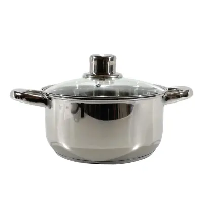 Steel kozica s steklenim pokrovom 20xh9,5cm / 2 ročaja / indukcija / inox, steklo