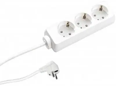 Bachmann 3x Schuko H05VV-F 3G 1.50mm² 16A / 3680W 3m 3AC Izhodi 3m Bela podaljšek Bachmann 387.271S razdelilna letev  bela vtičnica 1 kos