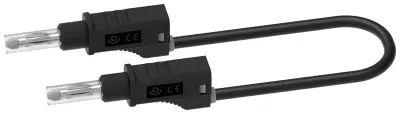Preskusni kabel z bananastim vtičem, ki ga je mogoče naložiti na enega, + izvlečna tulka, PVC 2,5 mm², 1,0 m, črna Electro PJP 2217/600V-CD1-100N meri