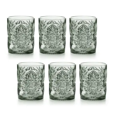Set kozarcev za vodo, sok Vintage 300ml / 6 kos / siv / steklo