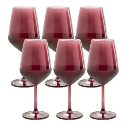 Set kelih za vino Brahms 490ml / 6 kos / rdeče steklo