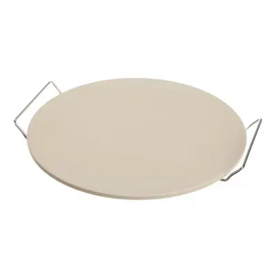 Kamnita plošča za pizzo na stojalu 33cm / okrogla / keramika, inox