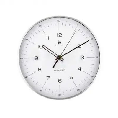 Okrogla stenska ura 25cm / 14967s / srebrna / aluminij, steklo