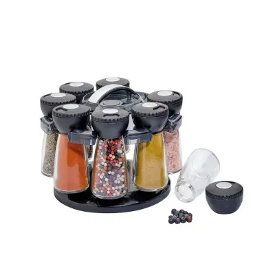 Začimbnik 8-delni na vrtljivem stojalu 20,5xh15,5cm / inox, pvc