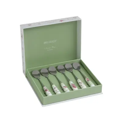 Nonna Rosa set 6kos čajne žličke inox, keramika 14cm / v darilni embalaži