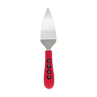 Pojoča servirna lopatka za pecivo na baterijo rdeč ročaj / inox