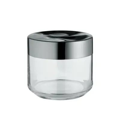 Steklena doza z inox pokrovom Julieta 10,5cmxh9,3 / 500ml / steklo