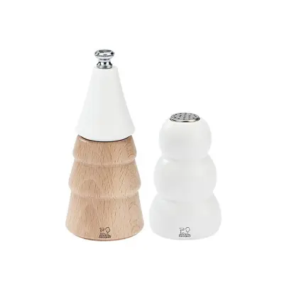 Mlinček za poper in solnica Snow h14cm / bela, les