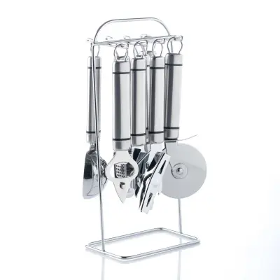 6-delni set pripomočkov na stojalu Oliver / 8x13xh28cm / inox