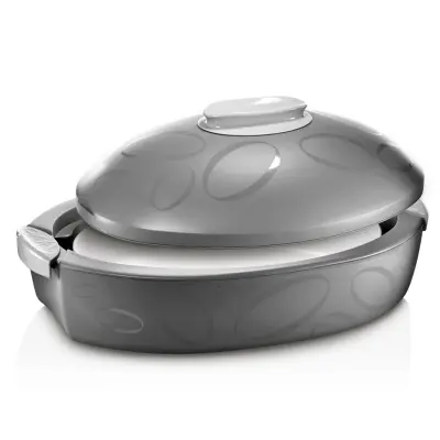 Termo posoda s pekačem Enjoy 45x28xh18cm / 3l / siva / plastika, porcelan