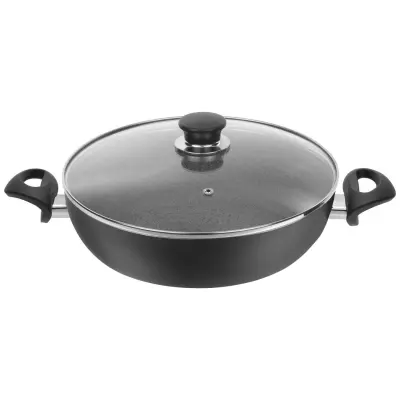 Bologna Granitium ponev s steklenim pokrovom - 28cm / 2 ročaja / aluminij / indukcija