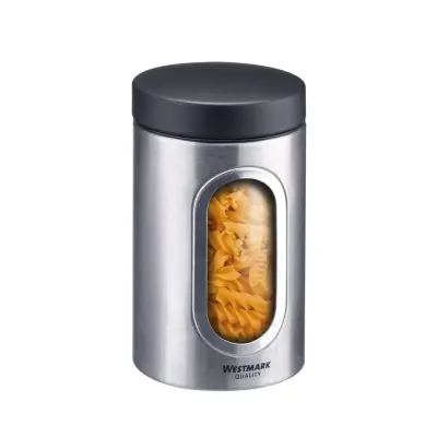 Doza z oknom 950ml / h15,5x9cm / inox