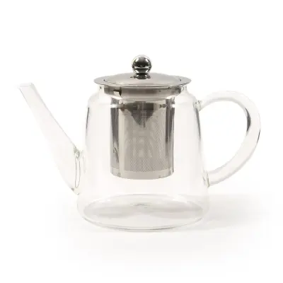 Čajnik s filtrom 900ml / borosilikatno steklo, inox