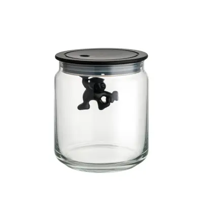 Steklena doza s črnim pokrovom Gianni 10,5cmxh12 / 700ml / steklo